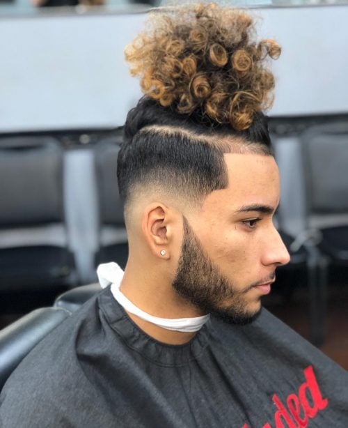 Drop Fade for Long Hair with Curls