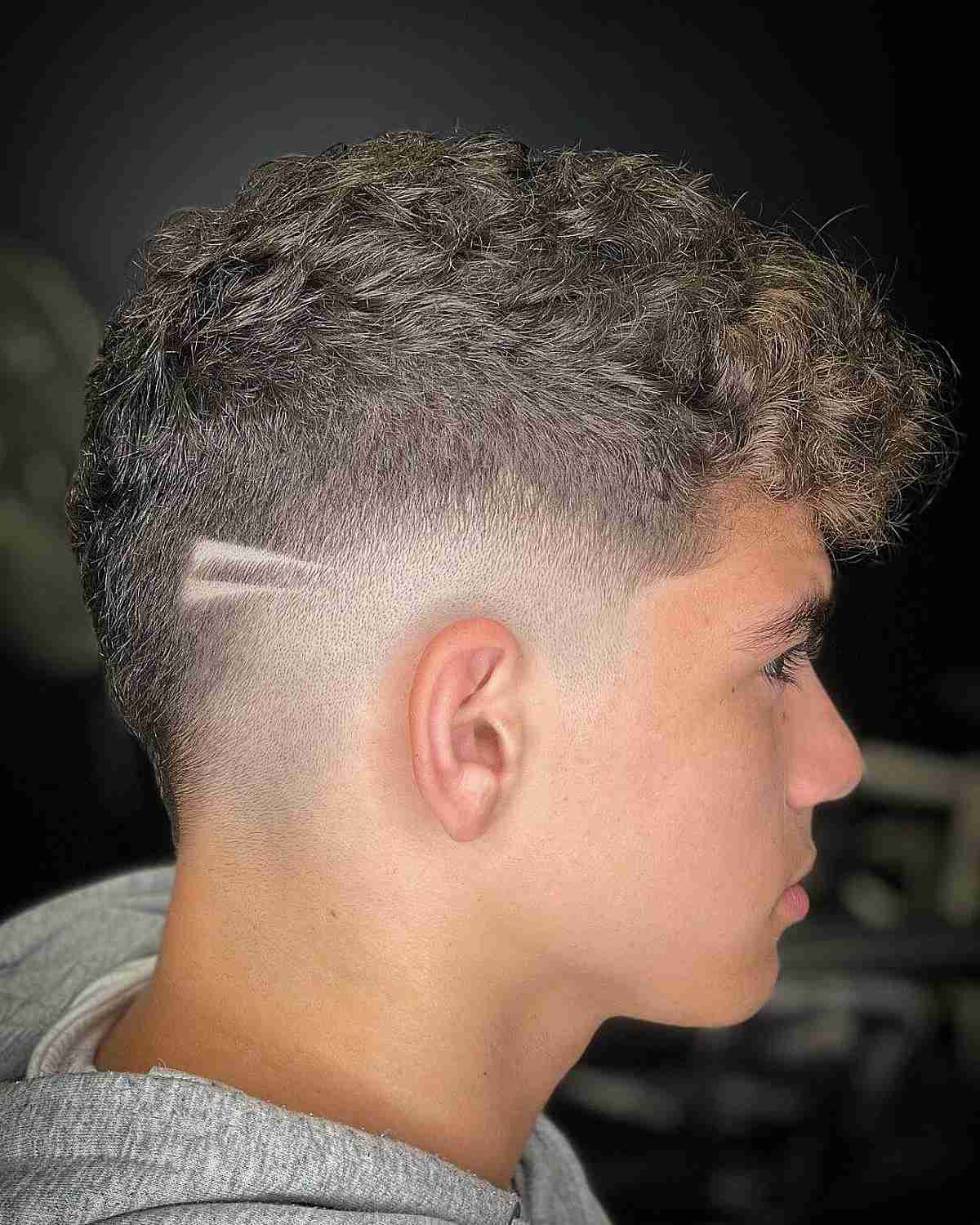 Drop Fade for Wavy Thick Hair for Men