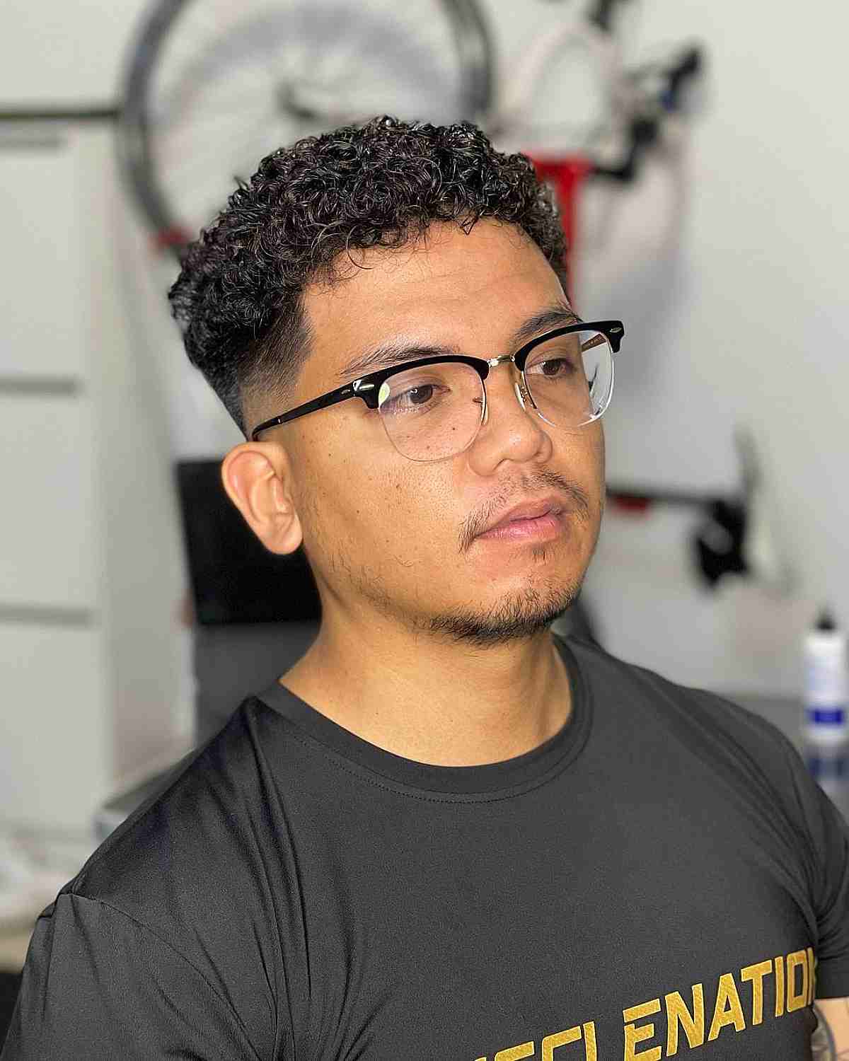 Drop Fade on Perm Hair for Guys