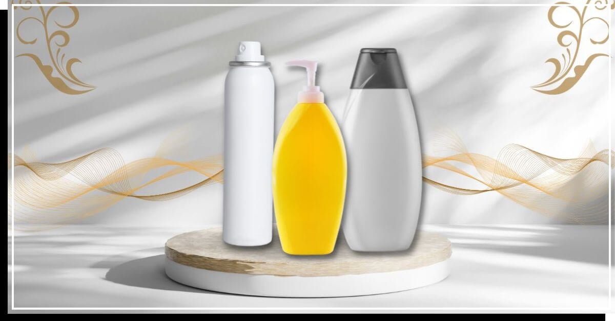 Different types of shampoo bottles
