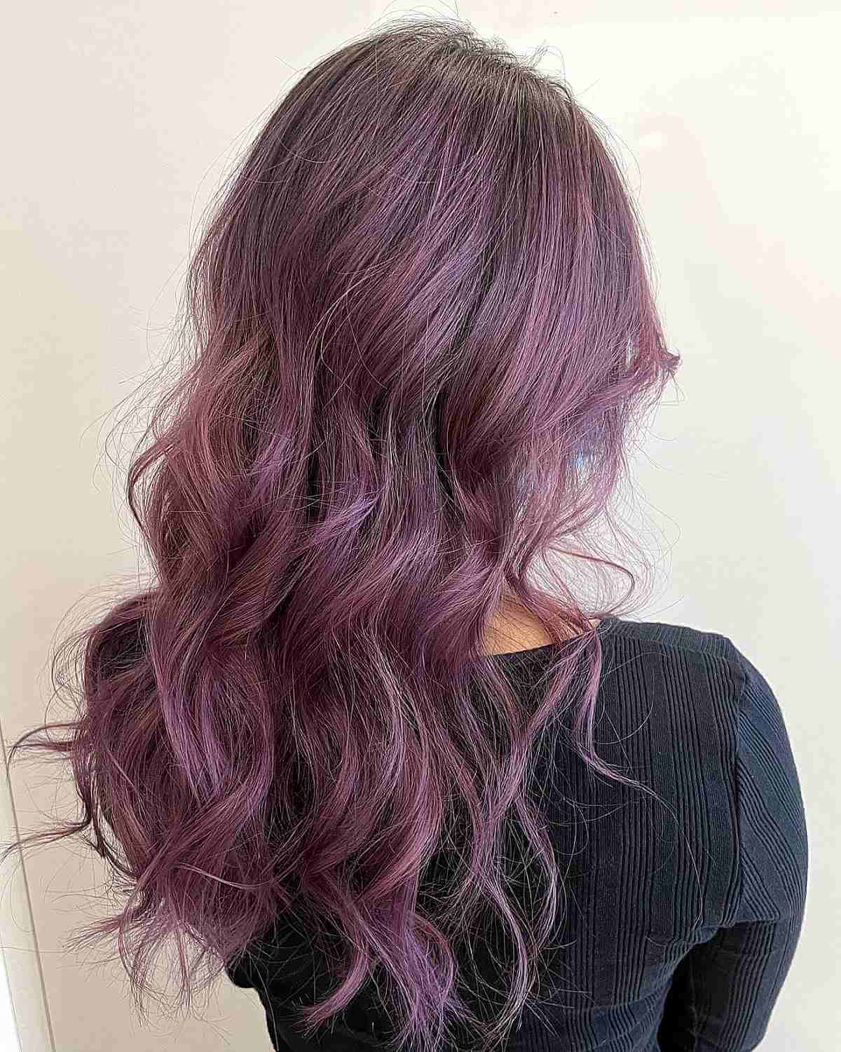 Dusty Magenta Purple Balayage Hair