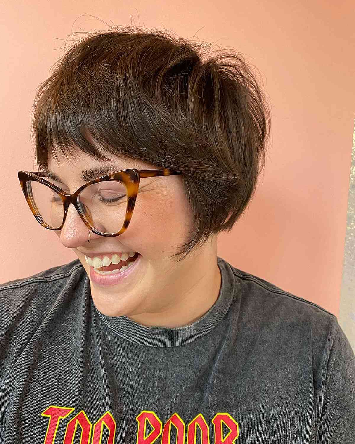 Ear length French pixie bob with fringes