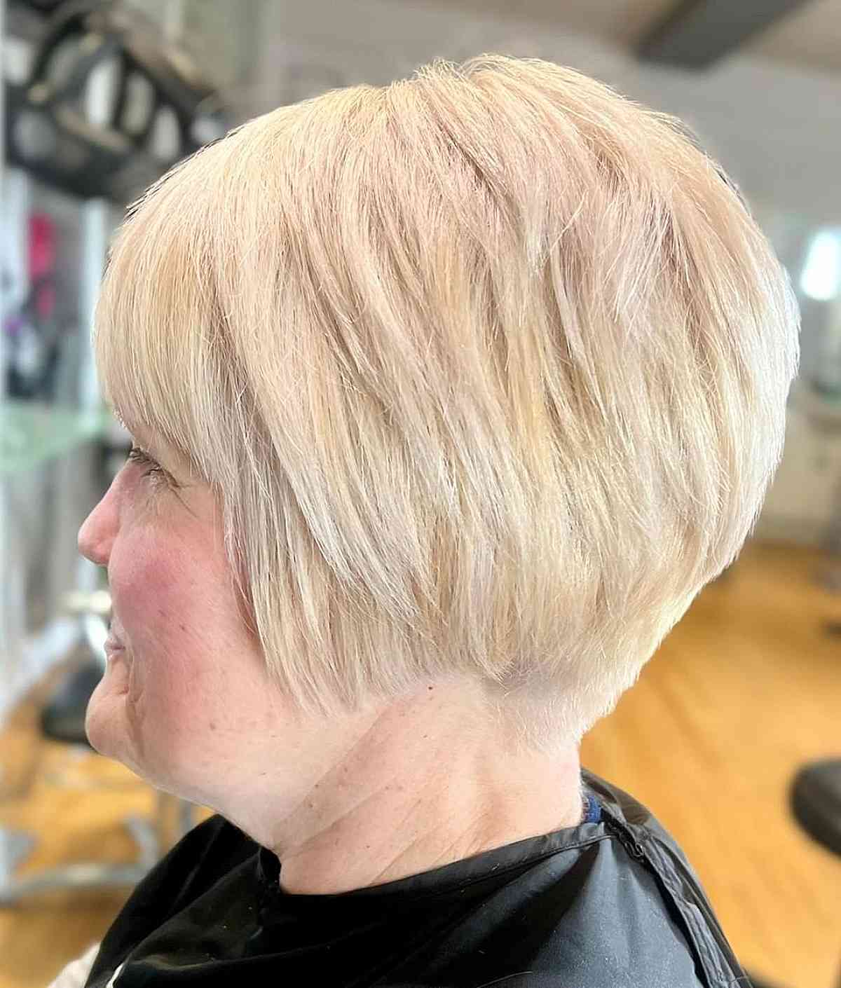 Ear-Length Pixie Bob with Tapered Nape for 50-Year-Old Ladies
