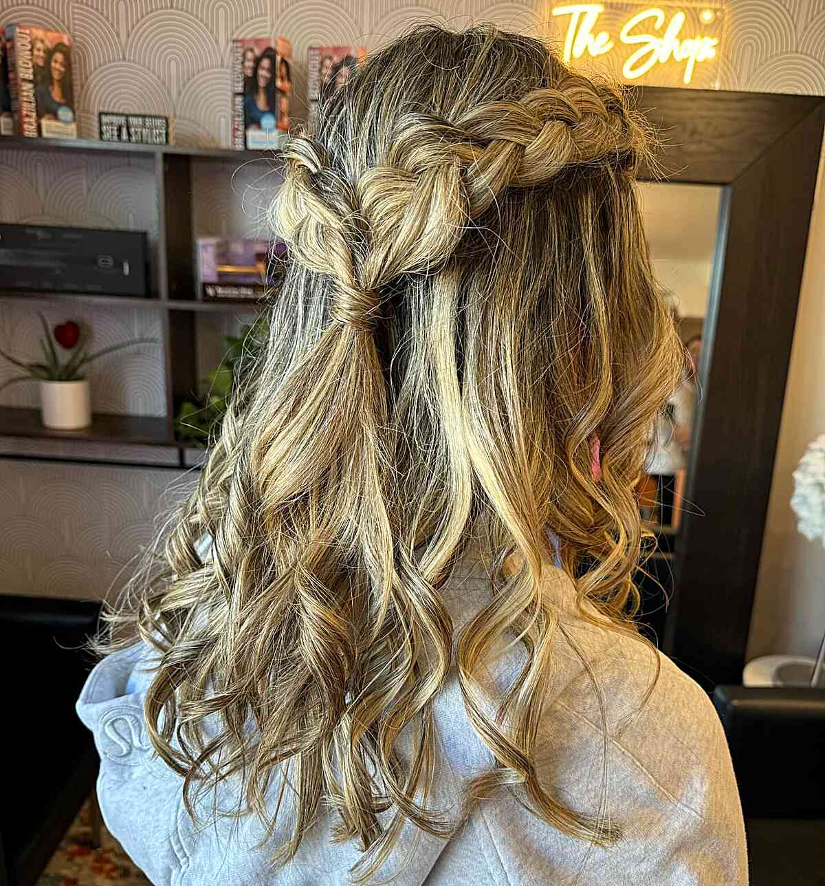 Easy Braided Half-Up with Medium Waves for Prom
