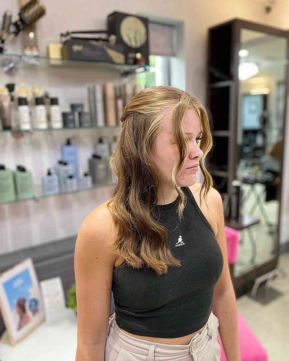Easy Face-Framing Half Up Style with Soft Waves for Girls' Graduation