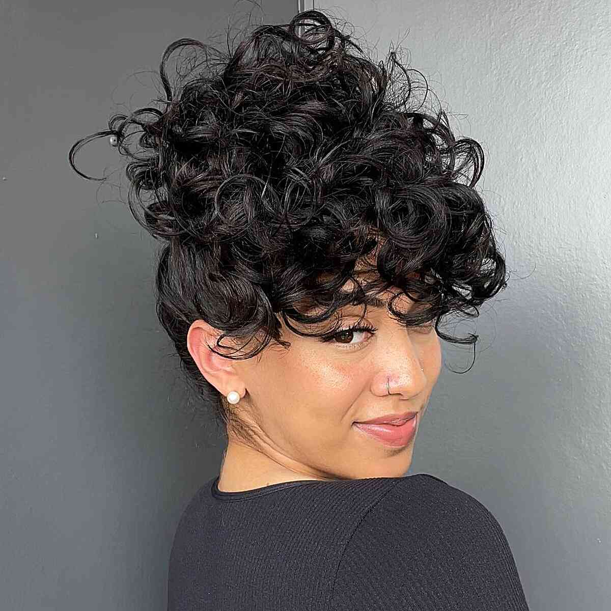 Easy Formal Curly Top Updo for a Wedding Guest