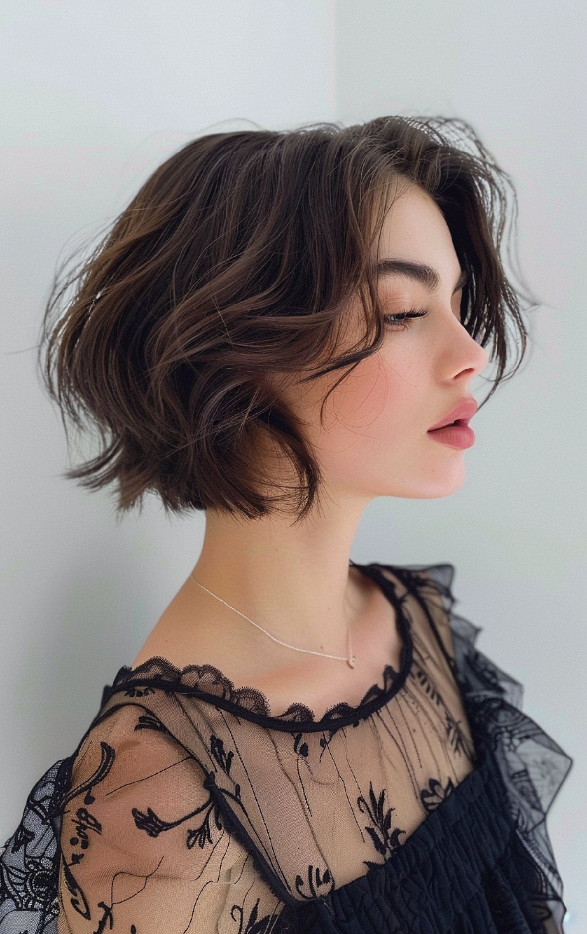 Easy Halloween hair look with a tousled short bob and soft waves