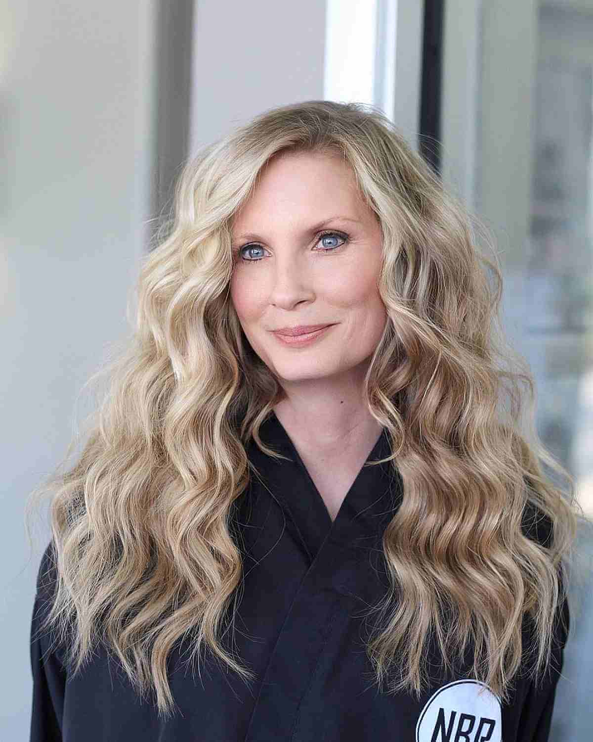 Easy long hairstyle for woman over 50