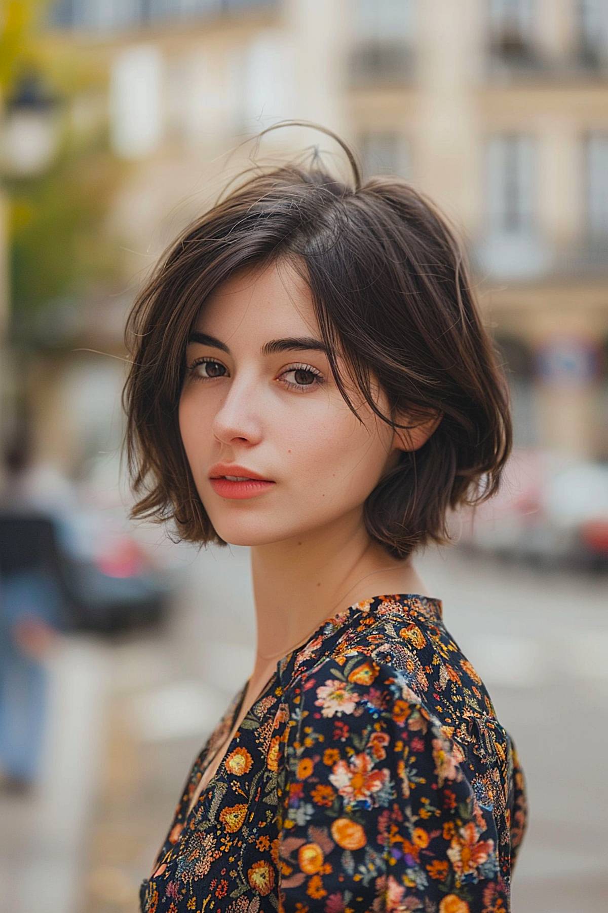 Low-maintenance choppy bob for fine hair with face-framing layers