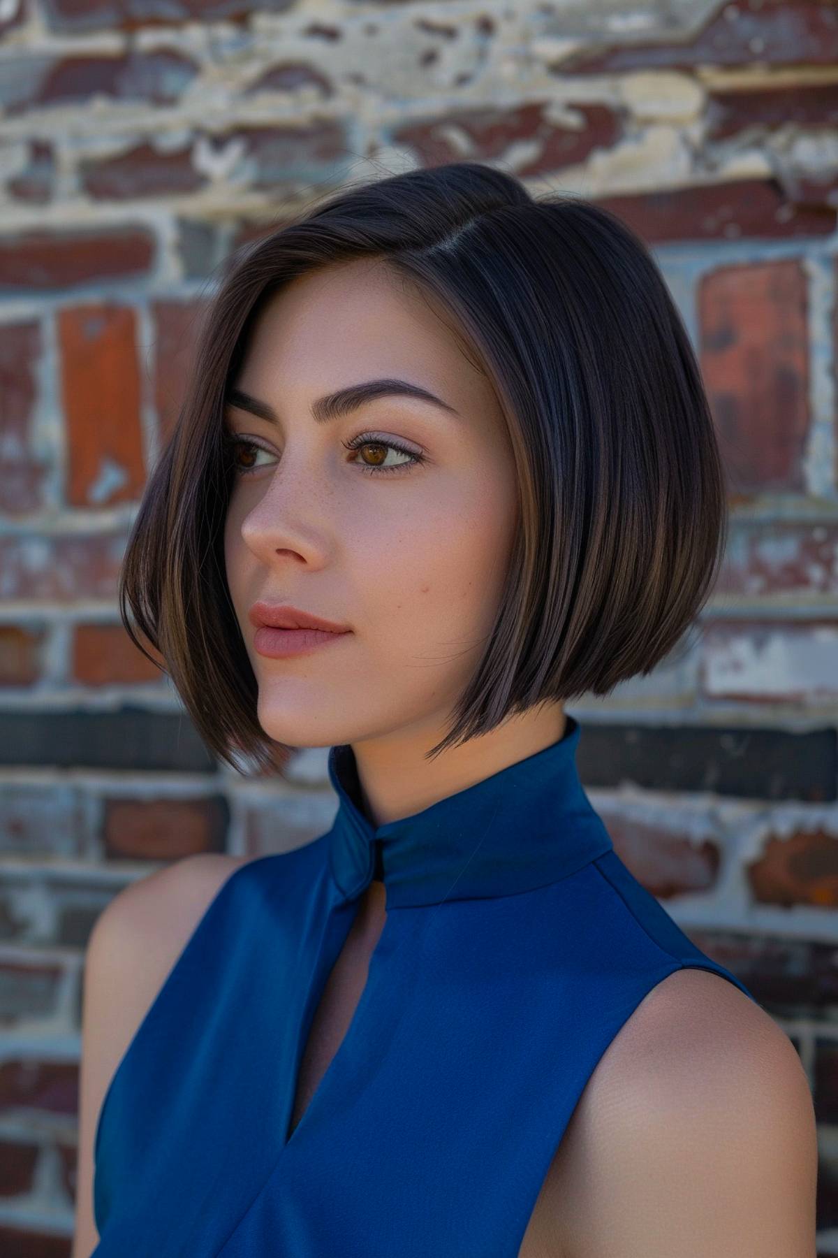 Edgelet bob hairstyle, sleek short bob with tapered ends