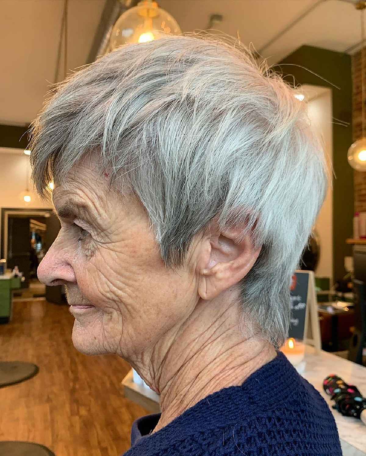 Edgy Androgynous Pixie for Women Over 70