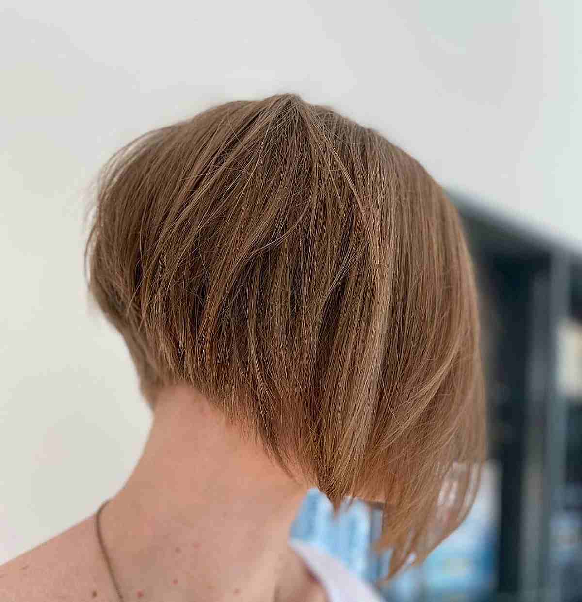 Edgy Brown Inverted Bob with Layers