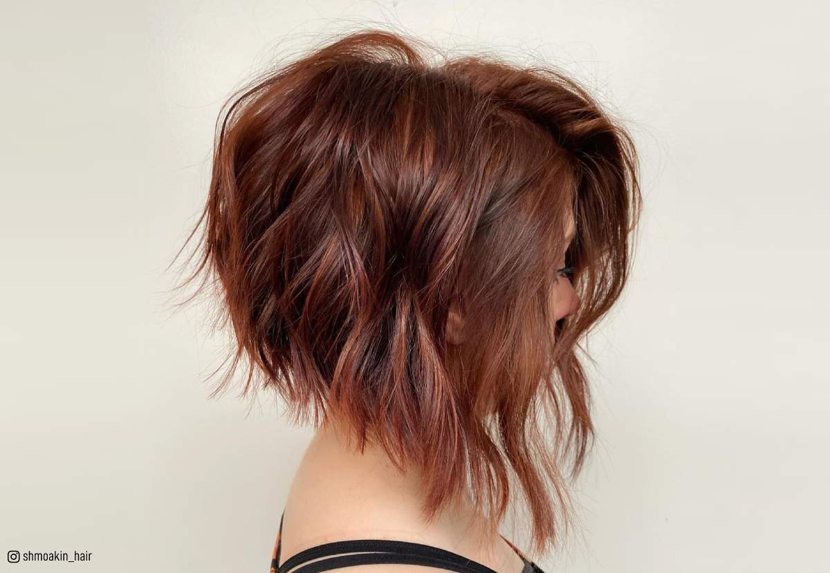 A picture of a trendy edgy choppy bob haircut
