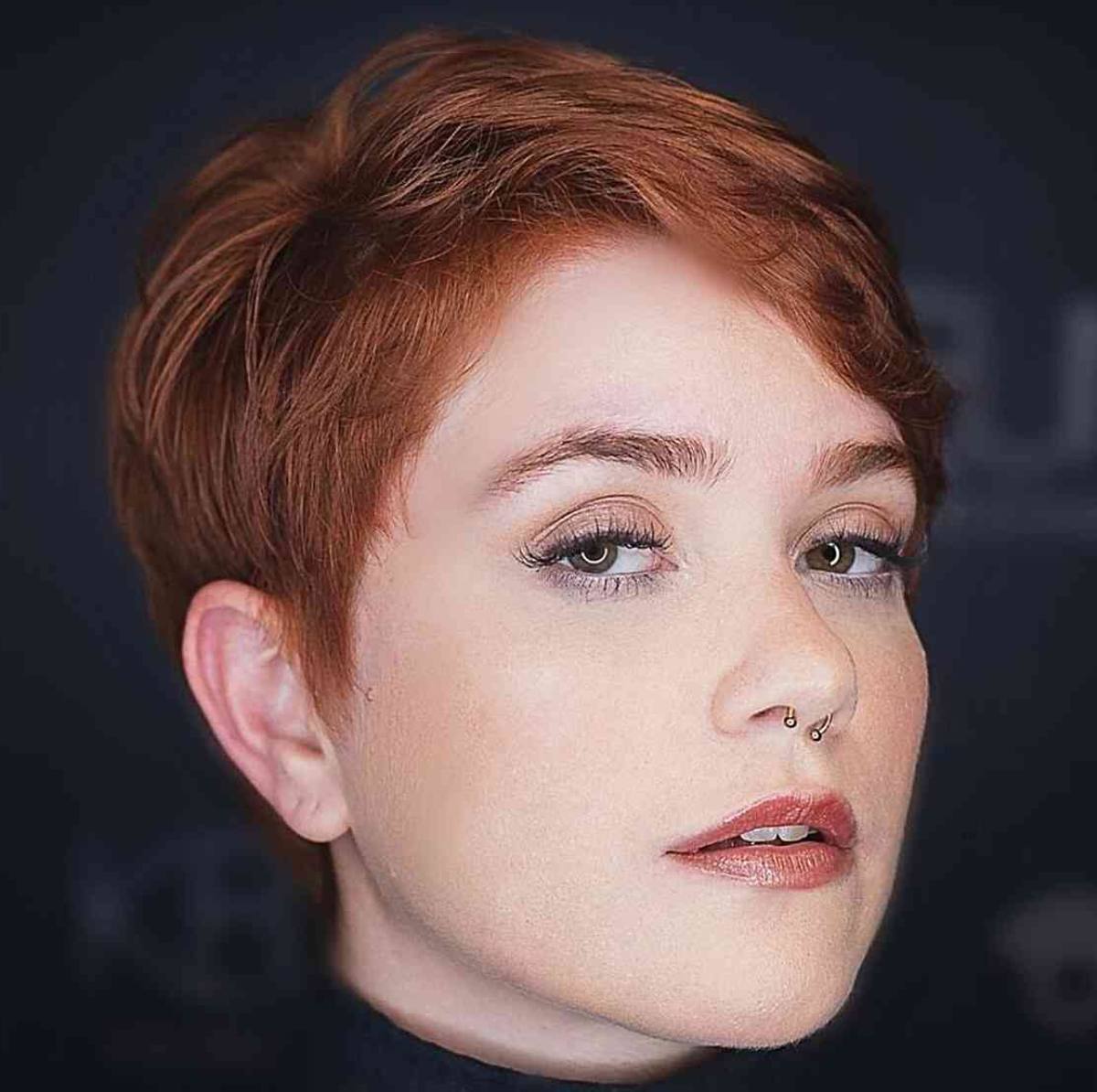Edgy Copper Pixie with Wispy Layers for a Hawaiian Summer