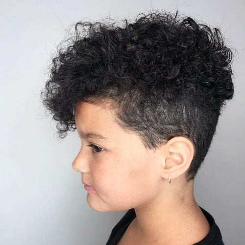 edgy curly undercut for little girl