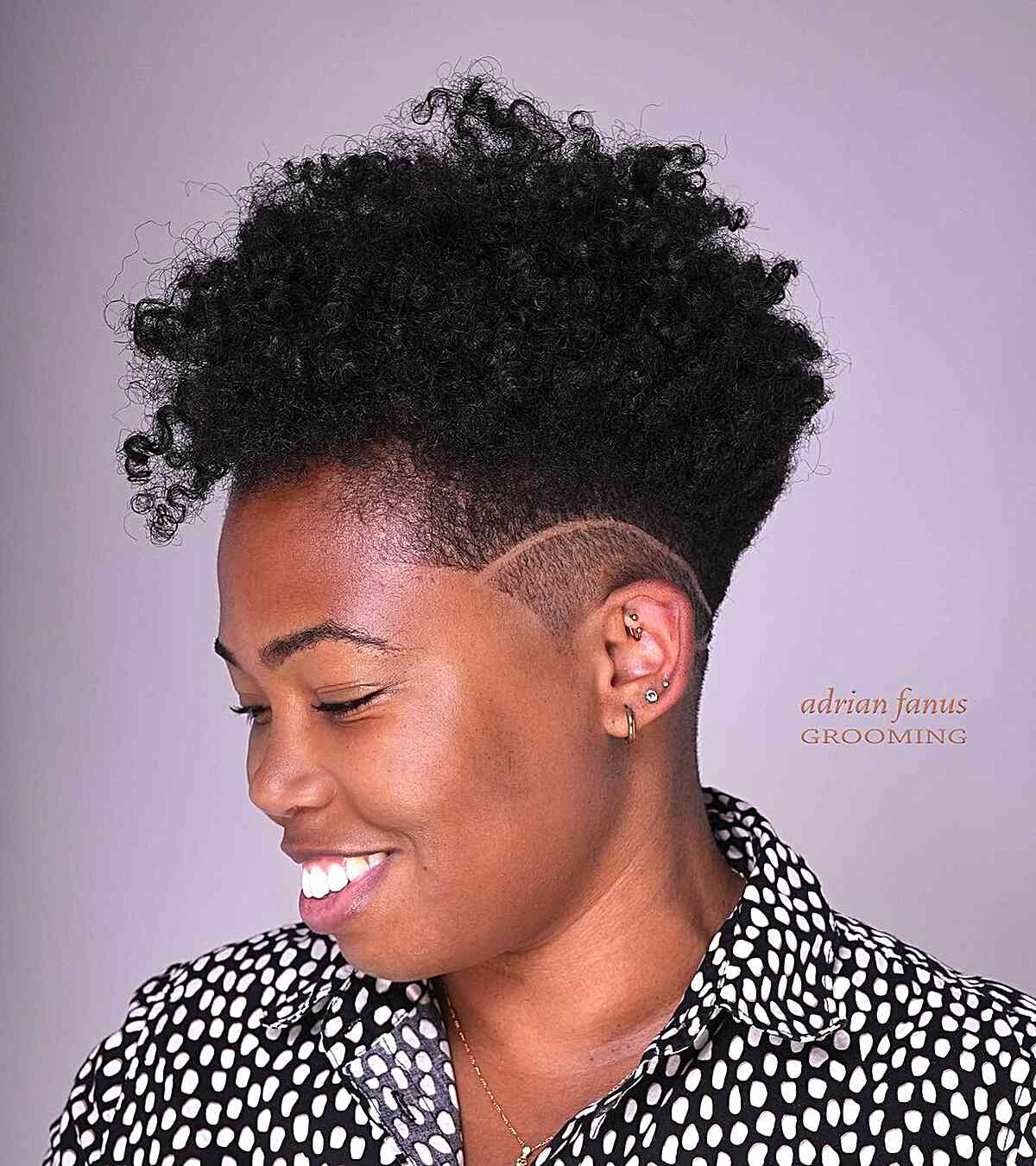 Edgy Faux Hawk and Natural Tapered Hairstyle