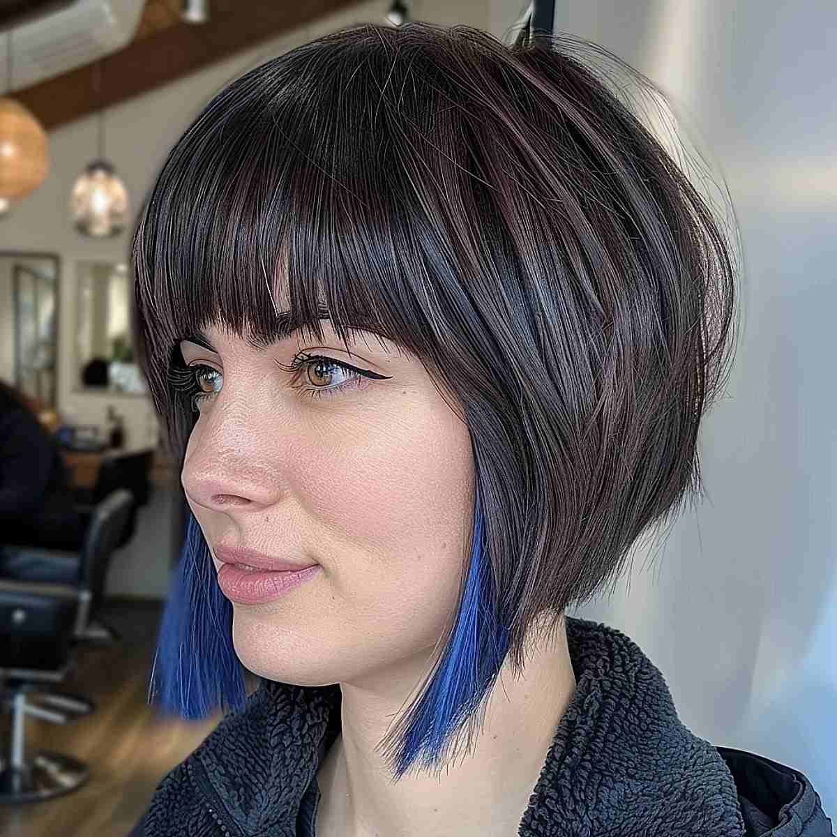 Edgy inverted bob with bangs