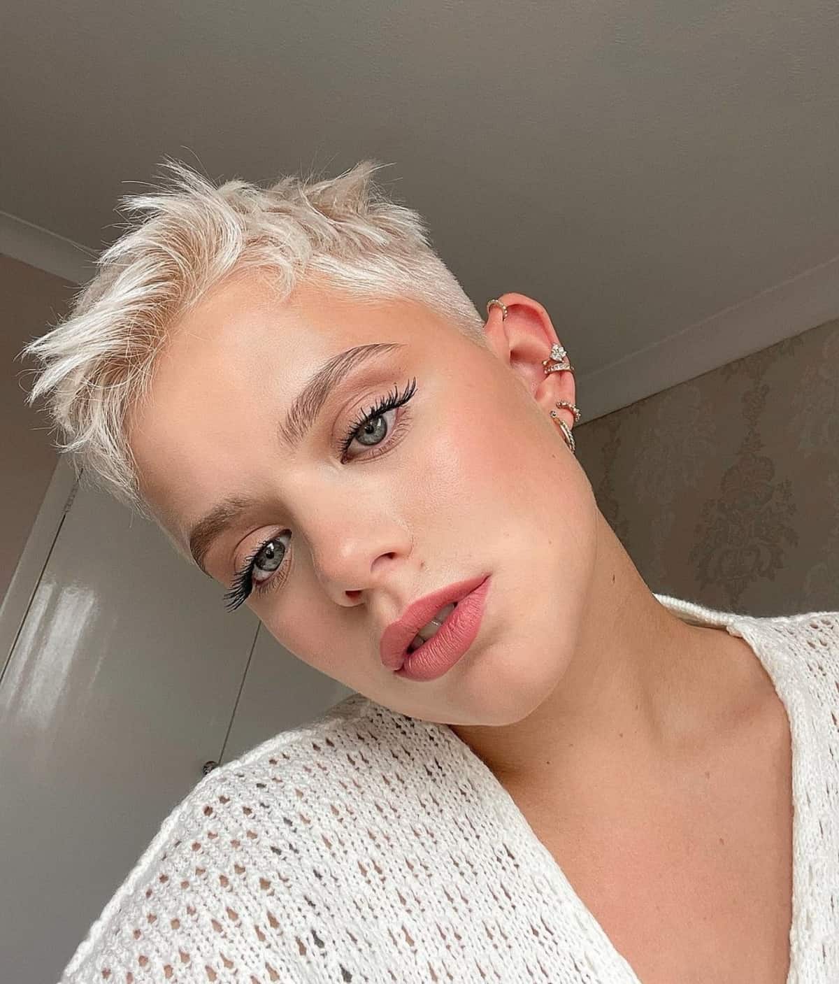 Edgy Pixie Cut for Women with Oval Faces