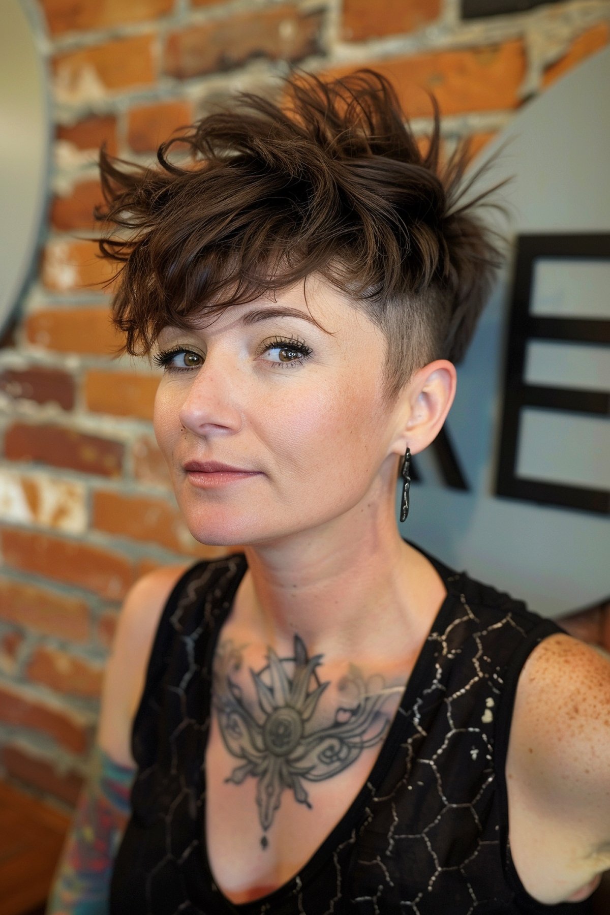 Edgy Pixie Cut with Spiky Texture and Shaved Sides