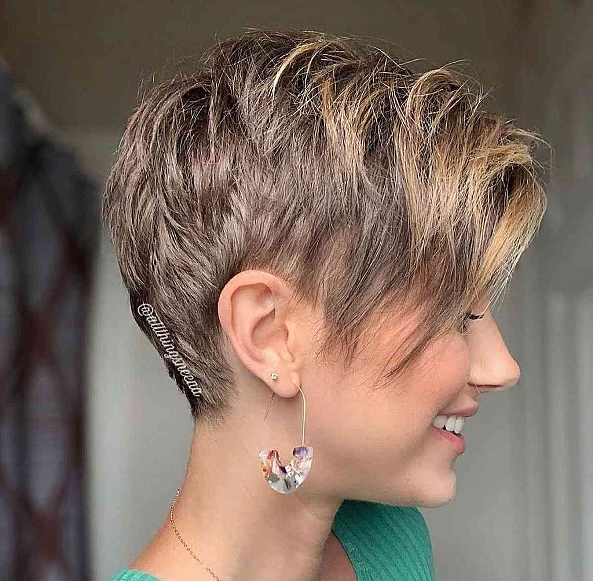 Edgy Pixie Cut with a Purple Balayage