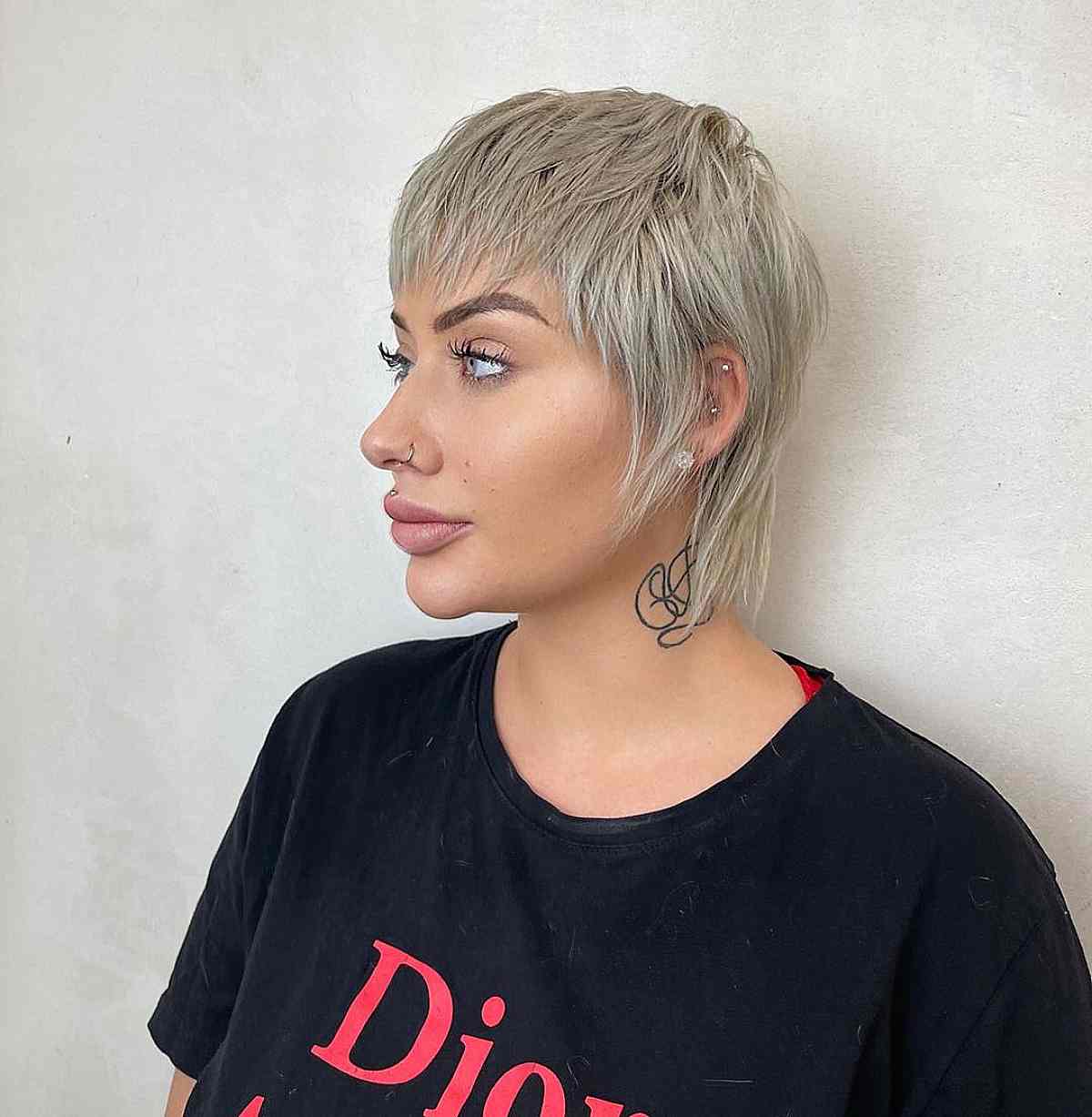 Edgy Pixie Mullet with Fringe Bangs