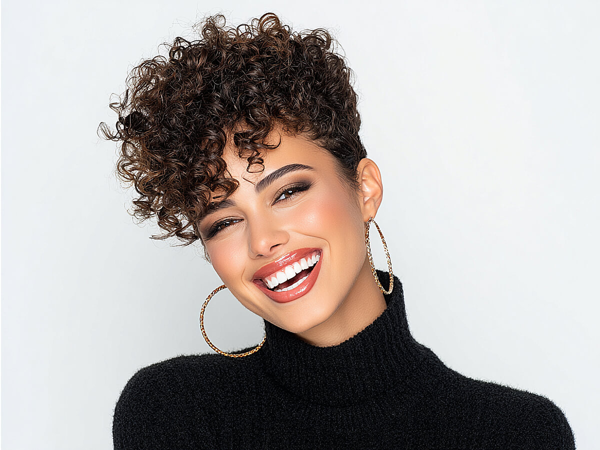 Edgy pixie short curly hair