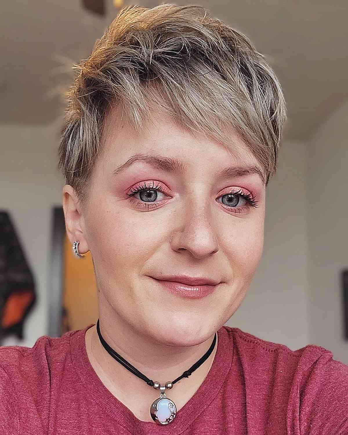 Edgy Pixie with Balayage Highlights