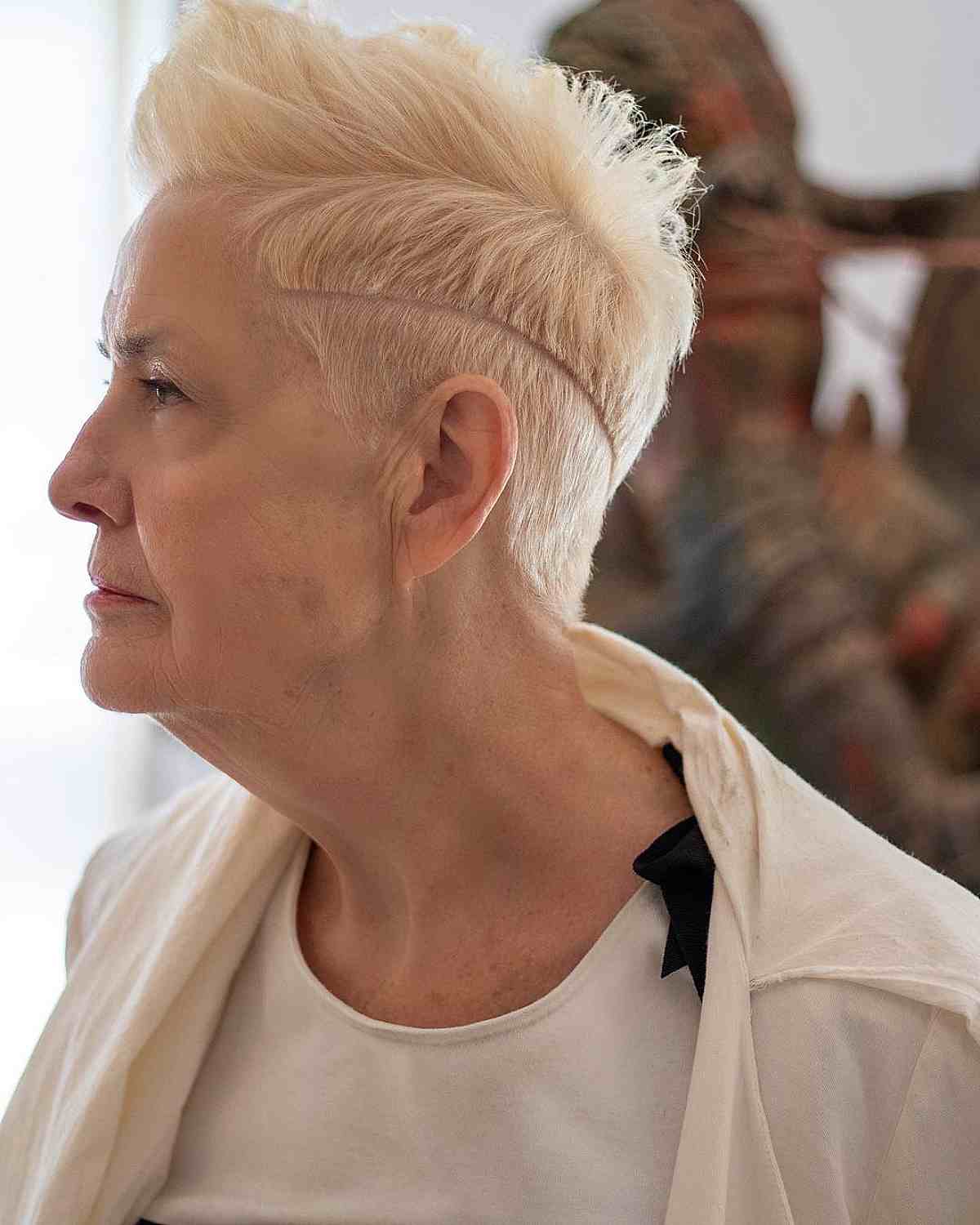 Edgy Pixie with Hard Part and Undercut