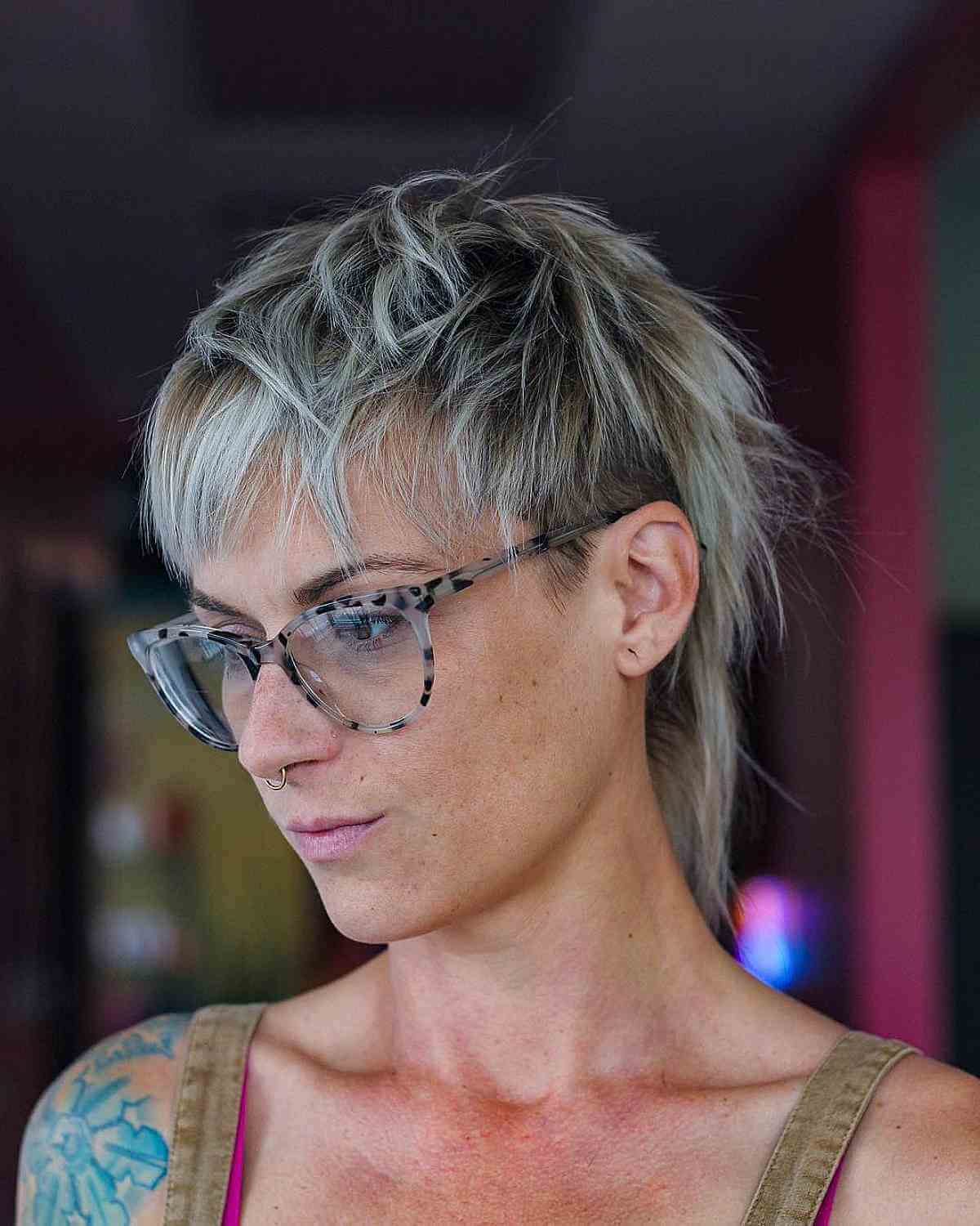 Edgy Short Amazing Mullet with an Undercut