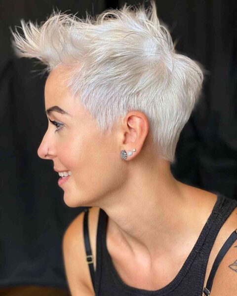 23 Prettiest Platinum Pixie Cuts for Cooler Blonde Crop