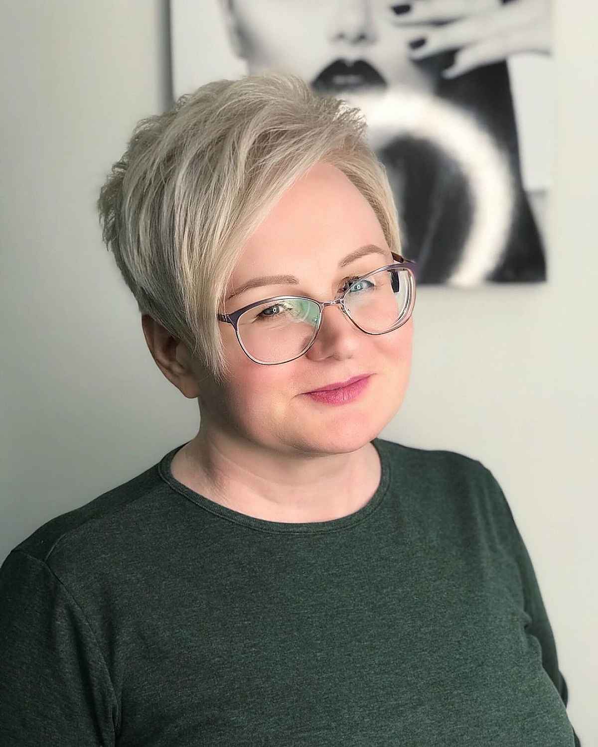 Edgy Short Pixie for Round Face Shapes