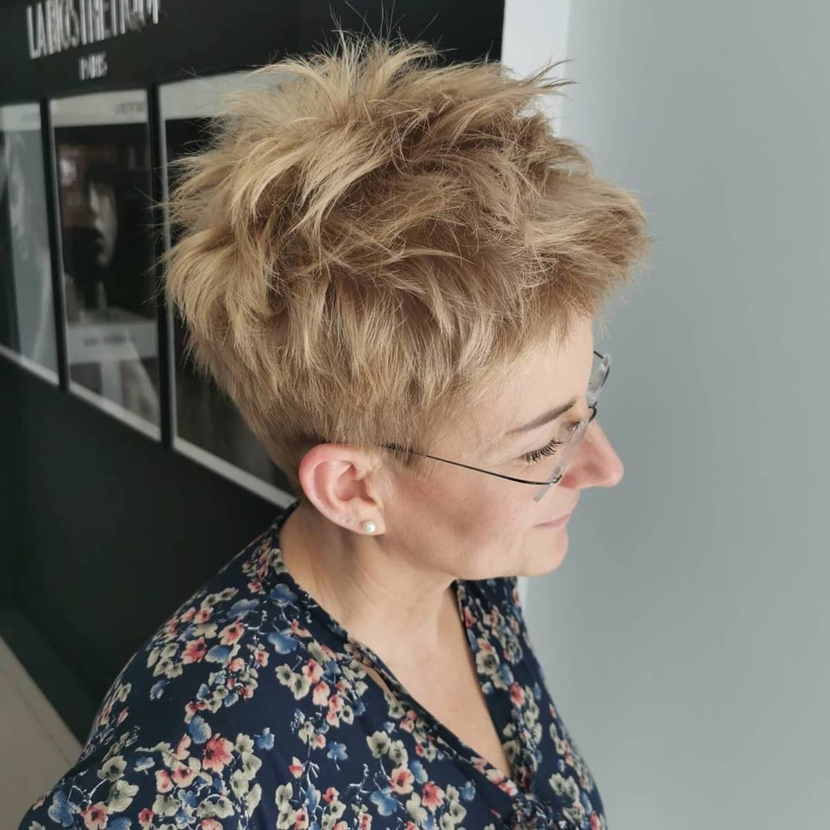 Edgy spiky pixie cut for ladies over 60