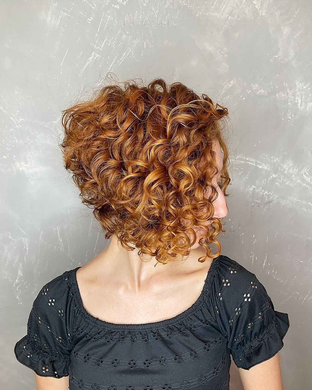 Edgy Stacked Bob for Curly Girls