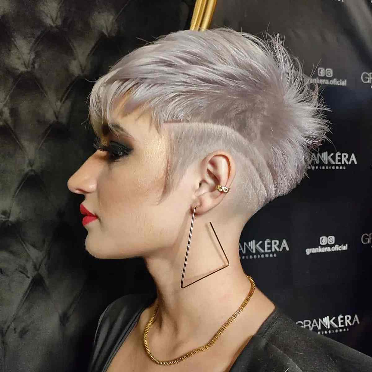Edgy White Blonde Disconnected Pixie