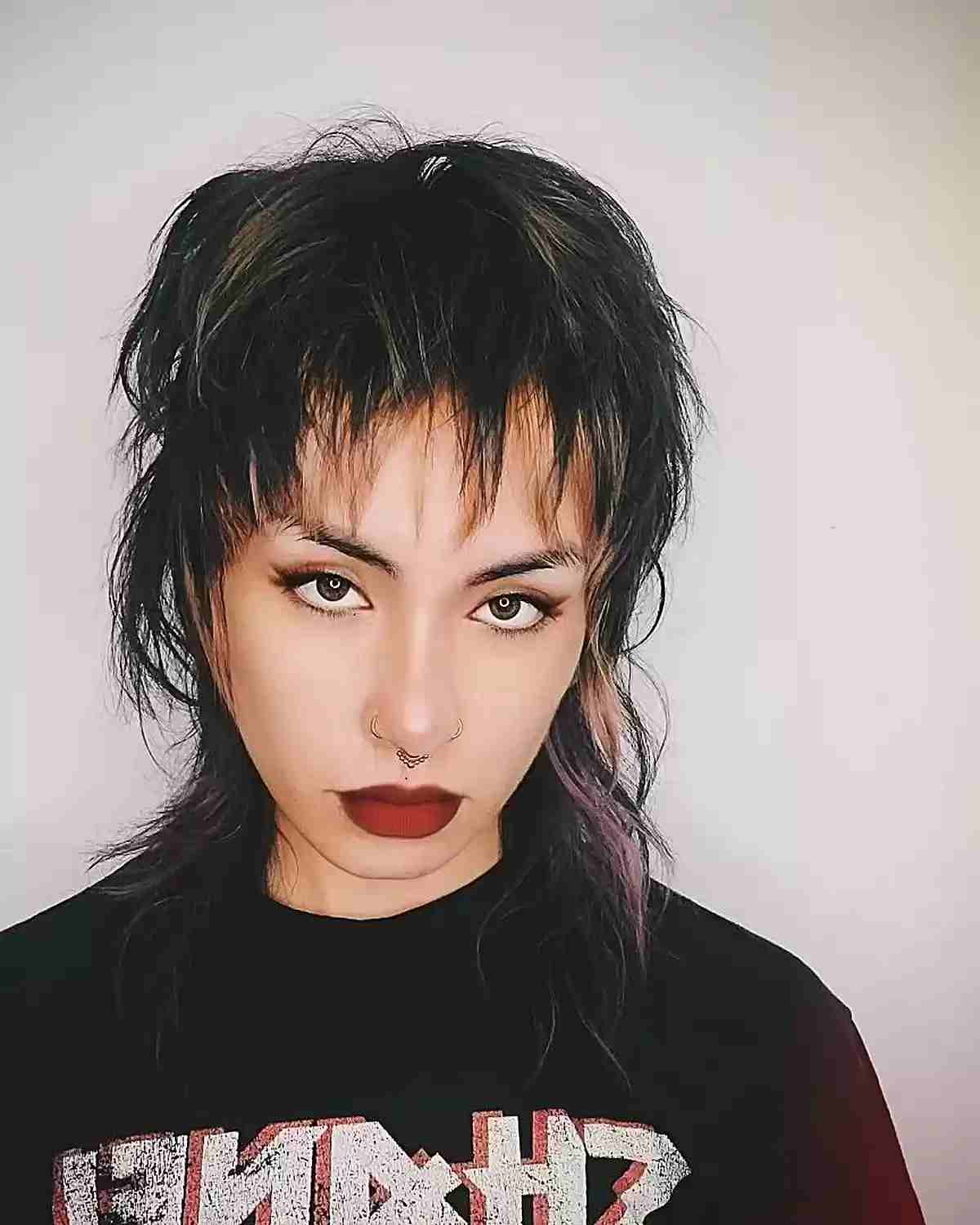 Edgy Wolf Hairstyle with Piece-y Bangs