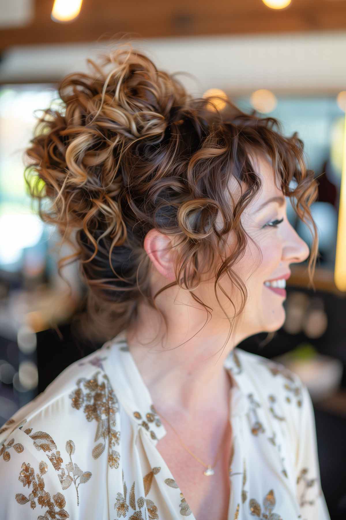 effortless curly updo for women