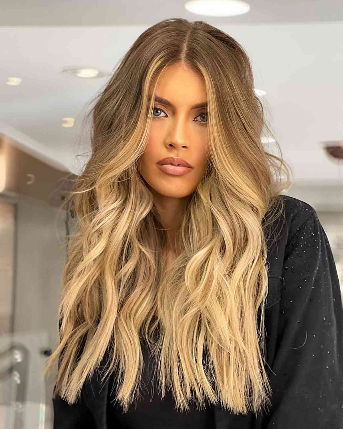 Effortless Long and Blunt Cut for women with blonde hair