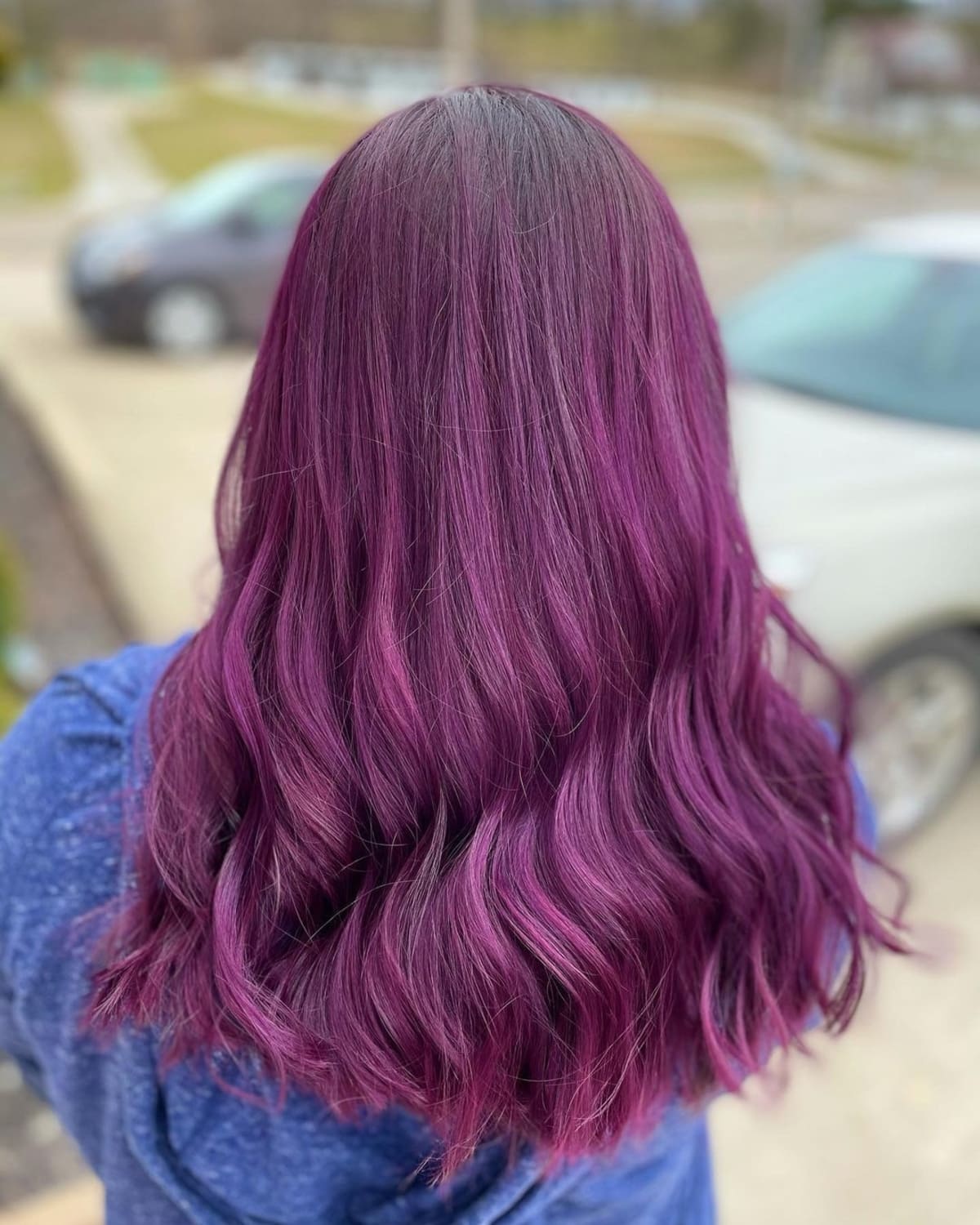 Electric plum hair color