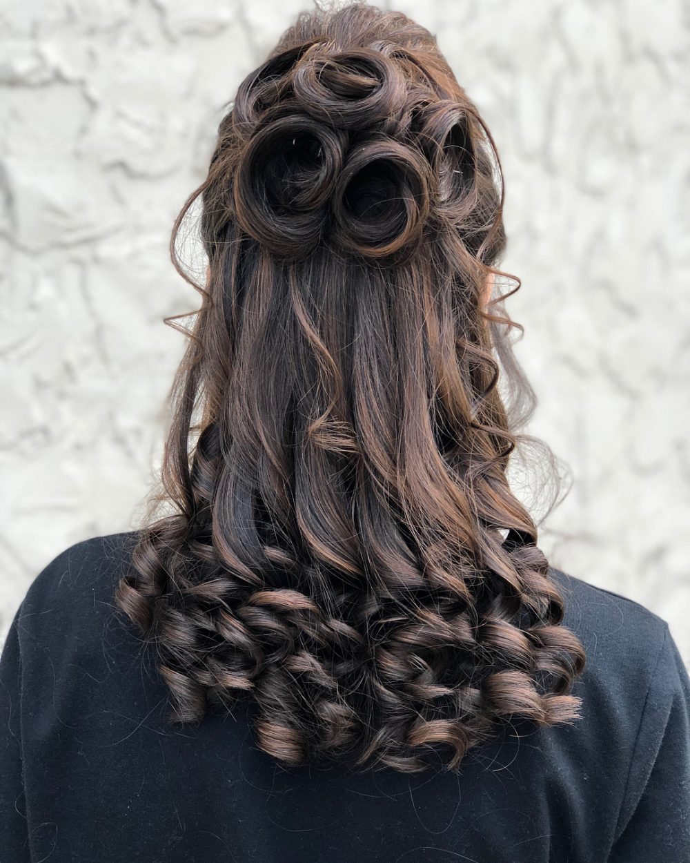Premium Photo | Bridal or prom hairstyle girl back view