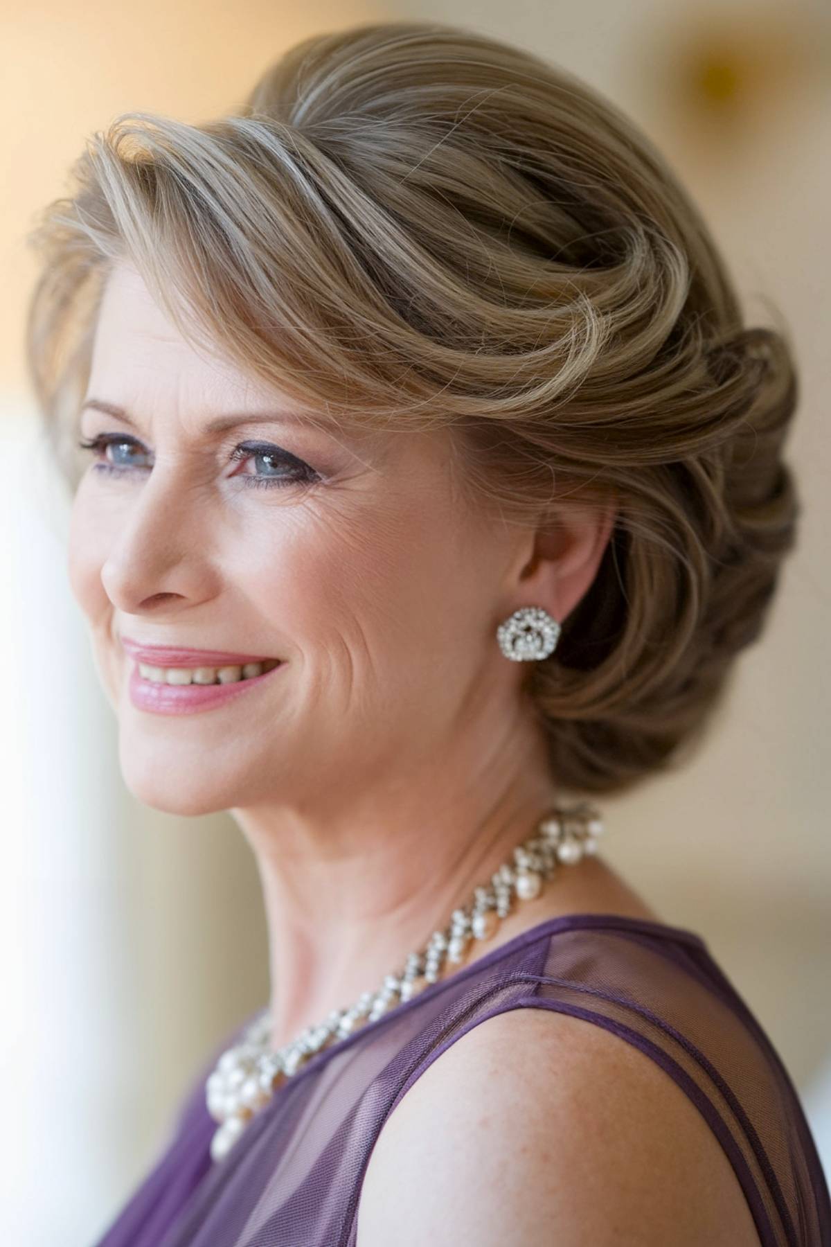 Short layered hairstyle for mother of the bride