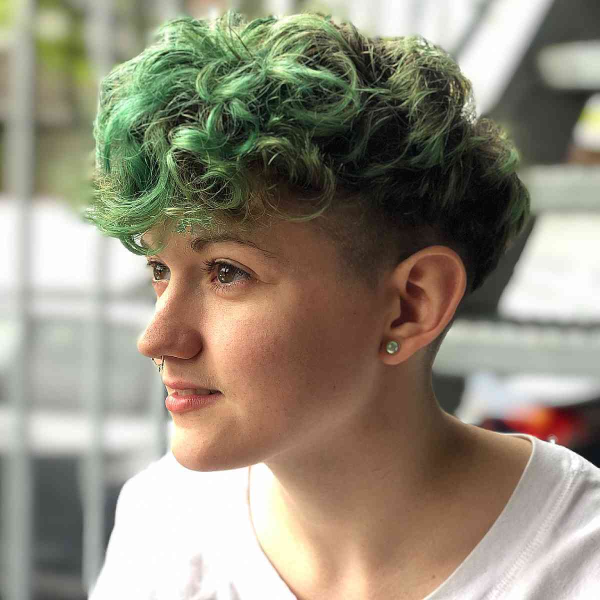 Emerald Green Short Edgy Hairstyle