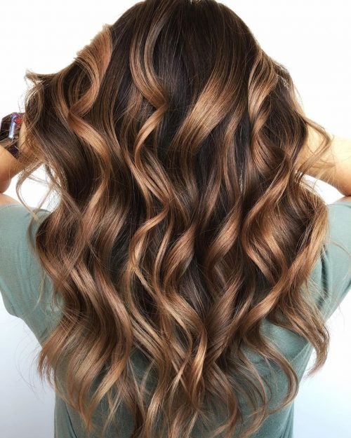 Sultry Espresso Brown with Light Brunette Highlights
