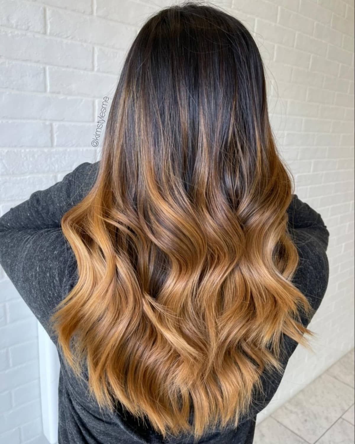 Espresso hair with caramel ombre