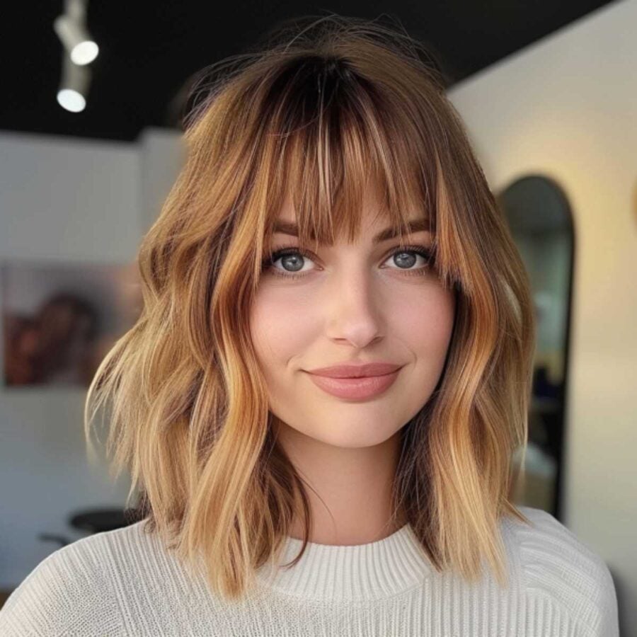 35 Trendy Choppy Bob with Bangs for a Modern Beachy Style