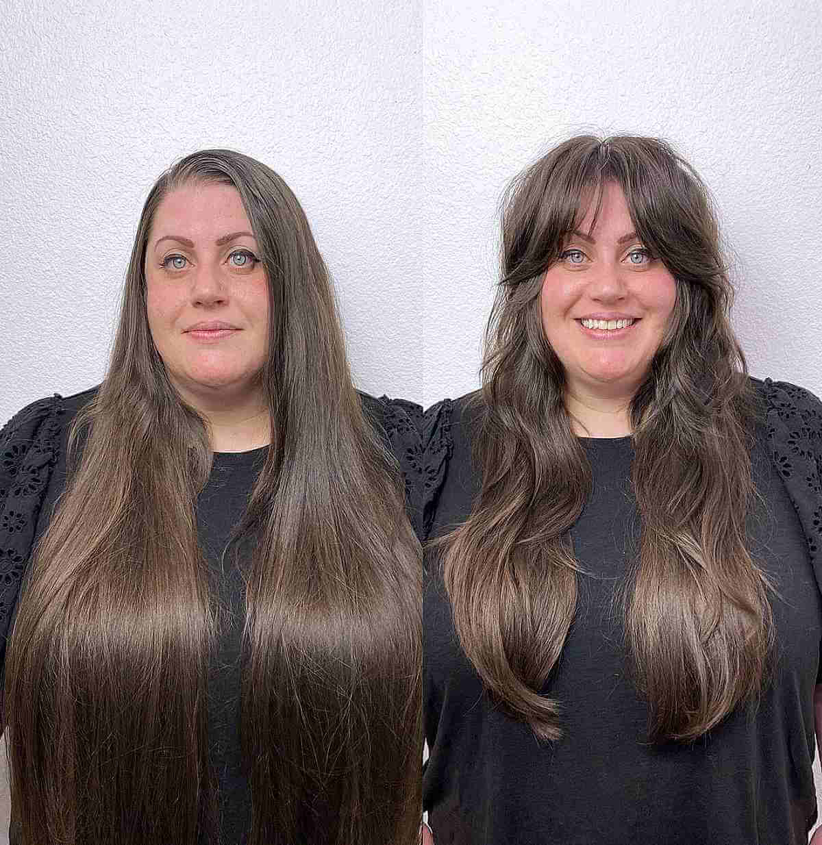 Extra Long Hairstyle with Layers for Plus-Sized Women Over Forty