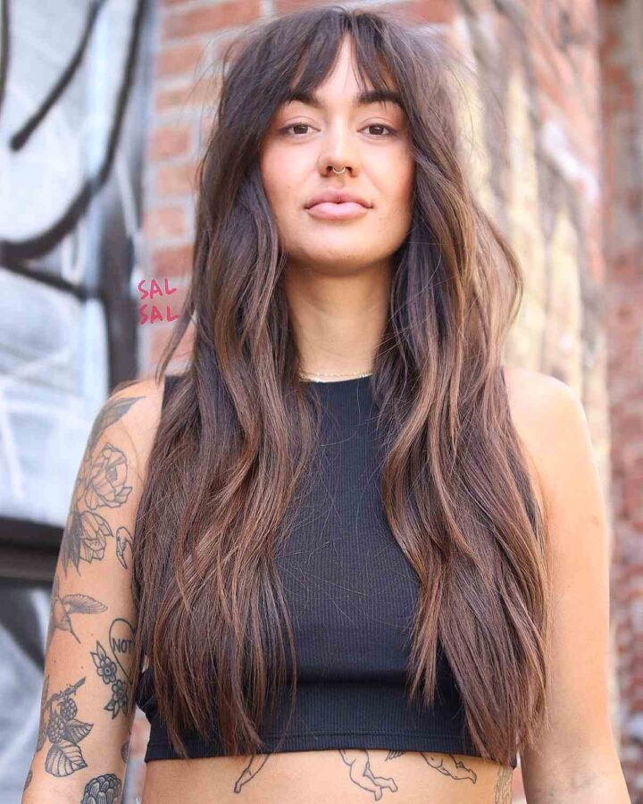 62 Cute Ways To Get Long Hair With Bangs