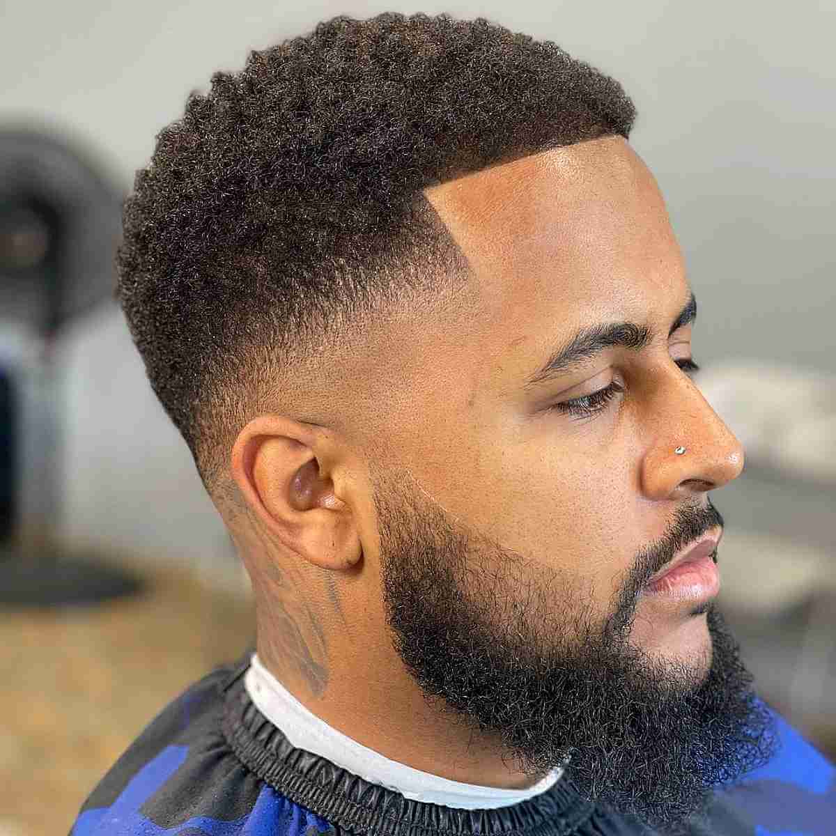 Extra Short Curls with a Taper Fade for Men