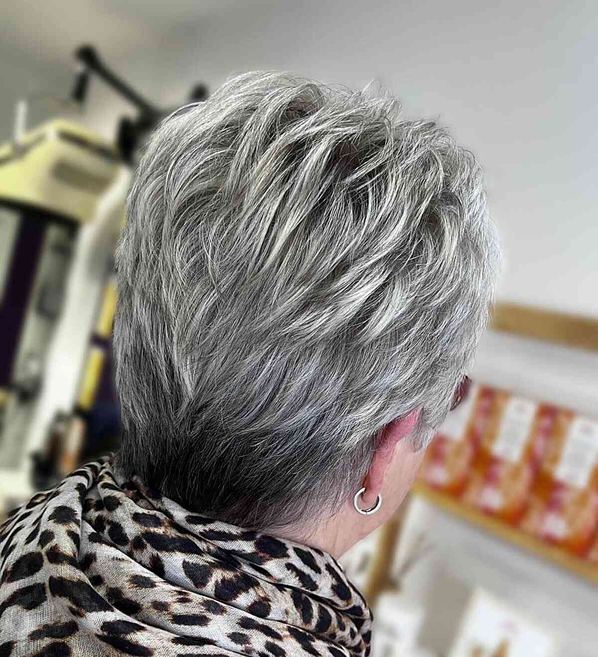 Extra Short Hair with Feathered Piece-y Layers for Women over 60