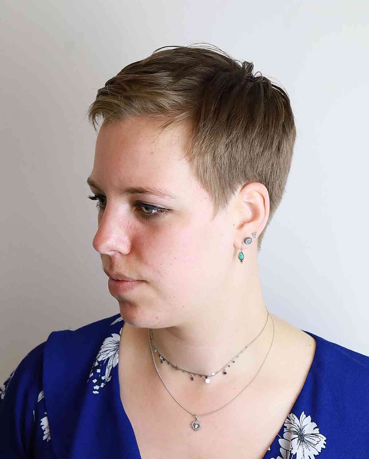 Extra Short Tapered Pixie for Thin Brown Hair