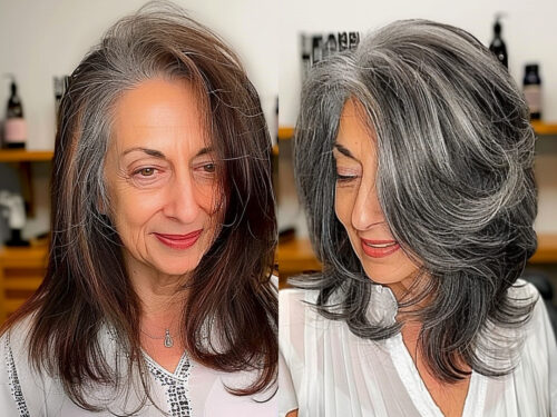 Fabulous grey blending for dark hair
